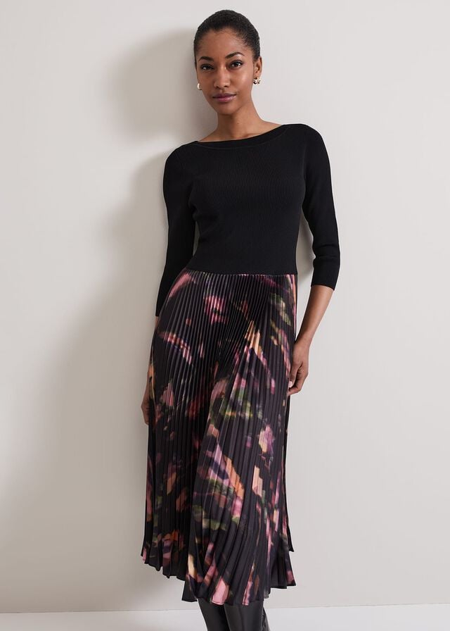 Multicolor Phase Eight Rhea Woven Hem Abstract Dress | 6483MXOCZ