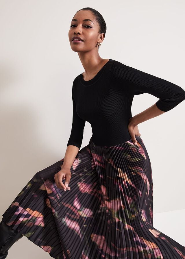 Multicolor Phase Eight Rhea Woven Hem Abstract Dress | 6483MXOCZ