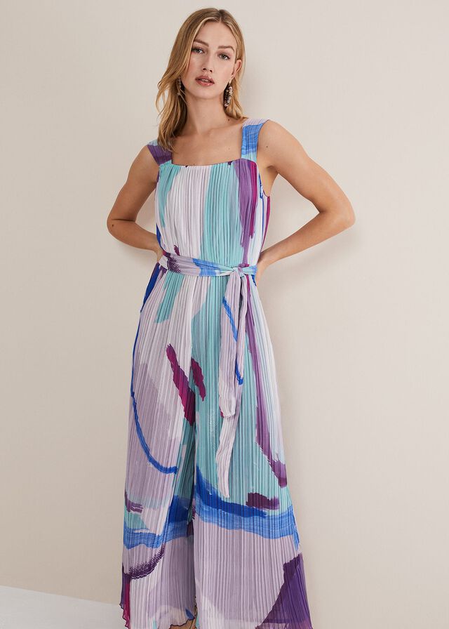 Multicolor Phase Eight Rhona Abstract Wide Leg Jumpsuit | 3684GEQJU