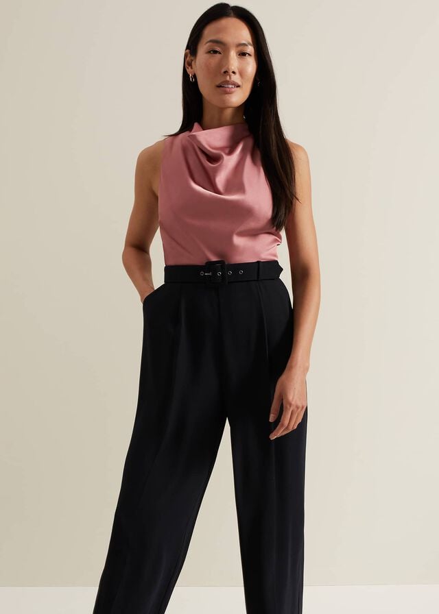 Multicolor Phase Eight Sabina Satin Wide Leg Jumpsuit | 6240QVLNC