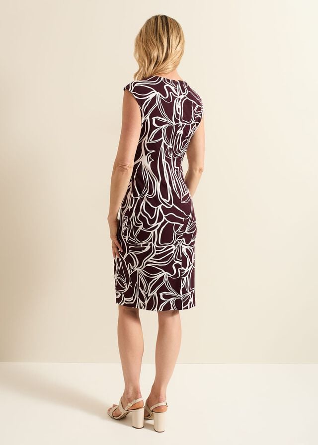 Multicolor Phase Eight Sabrina Abstract Tie Dress | 1578EDUCW