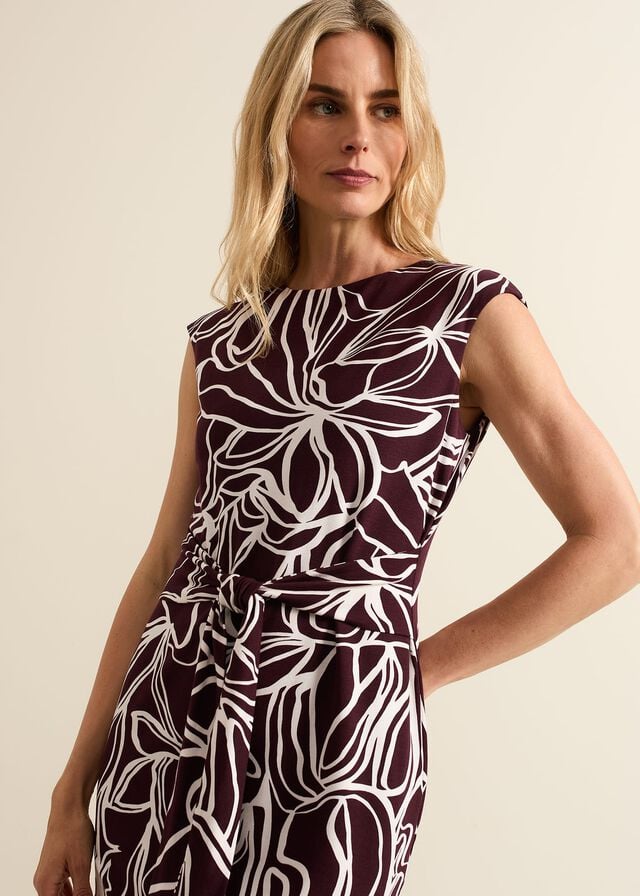 Multicolor Phase Eight Sabrina Abstract Tie Dress | 1578EDUCW
