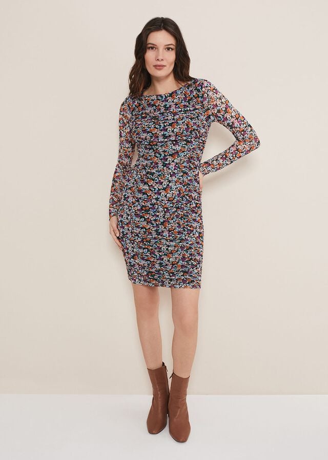 Multicolor Phase Eight Serena Floral Dress | 2845ZCFXM