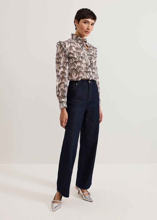 Multicolor Phase Eight Serena Frill Shirts | 8367SHMCQ