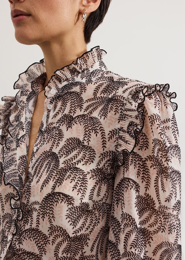 Multicolor Phase Eight Serena Frill Shirts | 8367SHMCQ