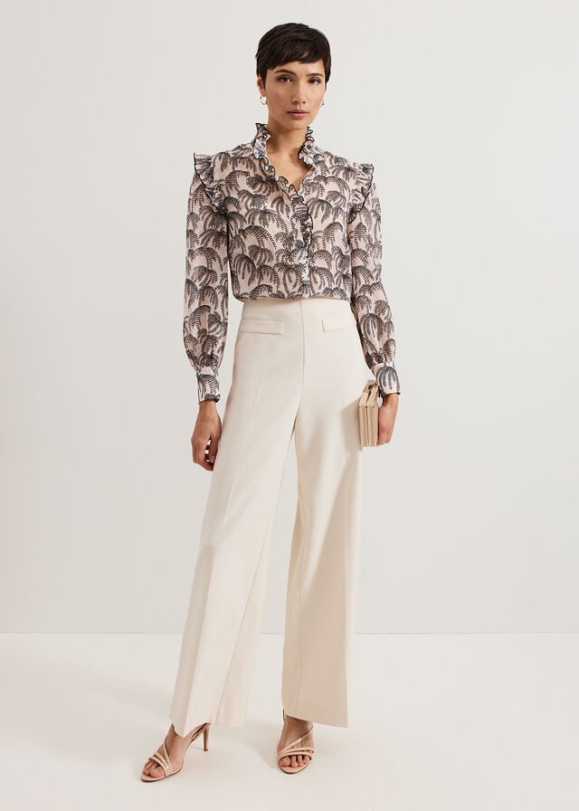 Multicolor Phase Eight Serena Frill Shirts | 8367SHMCQ