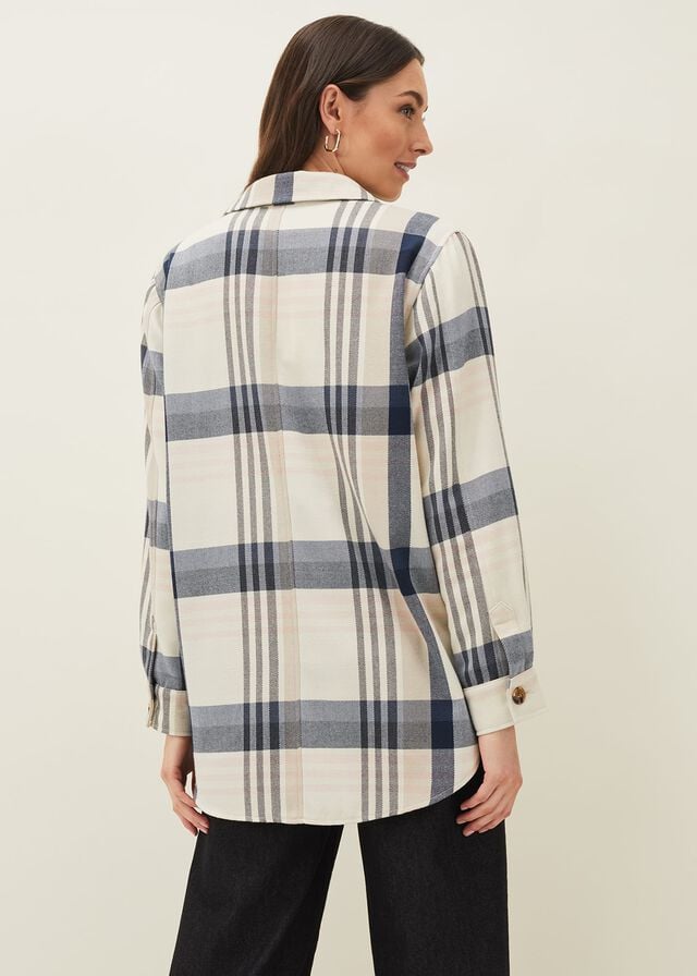 Multicolor Phase Eight Siobhan Check Shacket Jackets | 0594XBELT