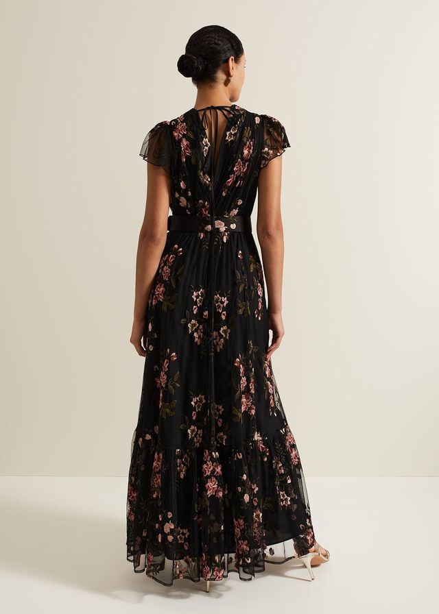 Multicolor Phase Eight Tamera Mesh Embroidered Dress | 0392RYSKT