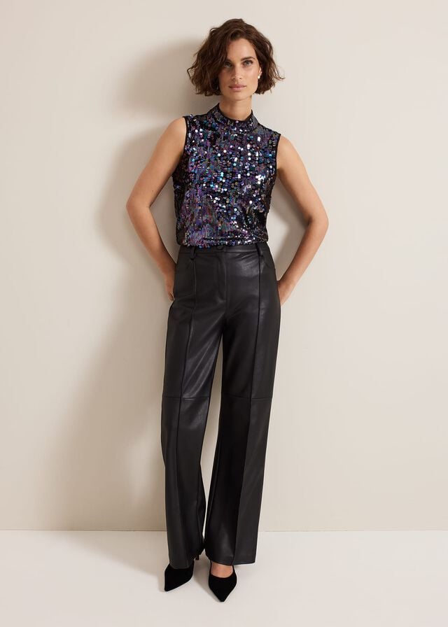 Multicolor Phase Eight Tasha Sequin T Shirts | 6209RSTJN