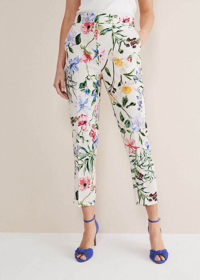 Multicolor Phase Eight Ulrica Floral Cigarettes Trousers | 6348MVYXZ