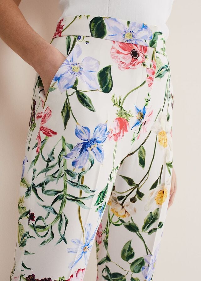 Multicolor Phase Eight Ulrica Floral Cigarettes Trousers | 6348MVYXZ