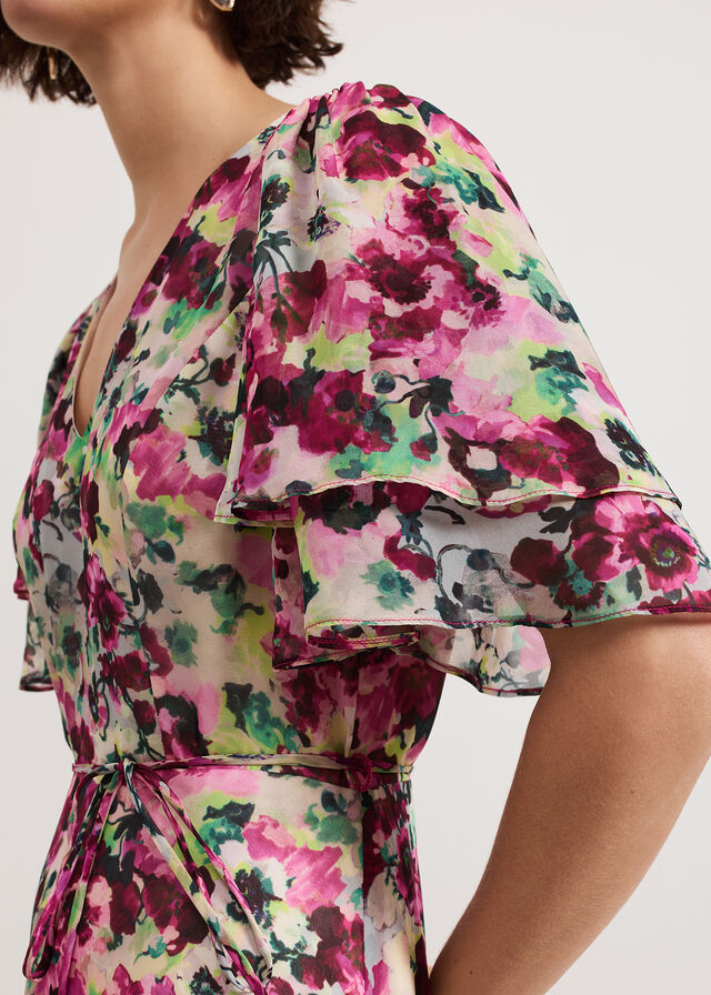 Multicolor Phase Eight Violet Floral Dress | 6853CDFGP