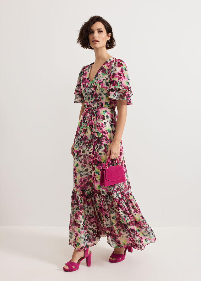 Multicolor Phase Eight Violet Floral Dress | 6853CDFGP