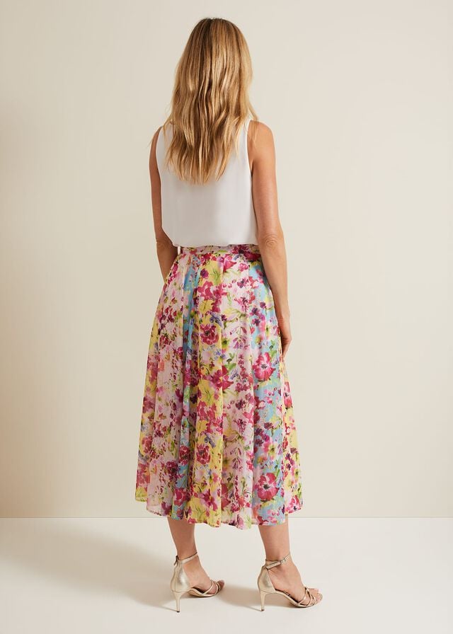 Multicolor Phase Eight Vivianne Floral Skirts | 6948ISAFM