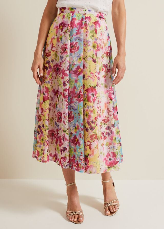 Multicolor Phase Eight Vivianne Floral Skirts | 6948ISAFM