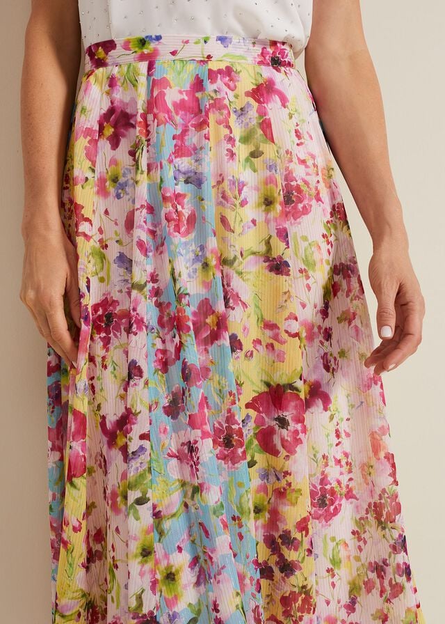 Multicolor Phase Eight Vivianne Floral Skirts | 6948ISAFM