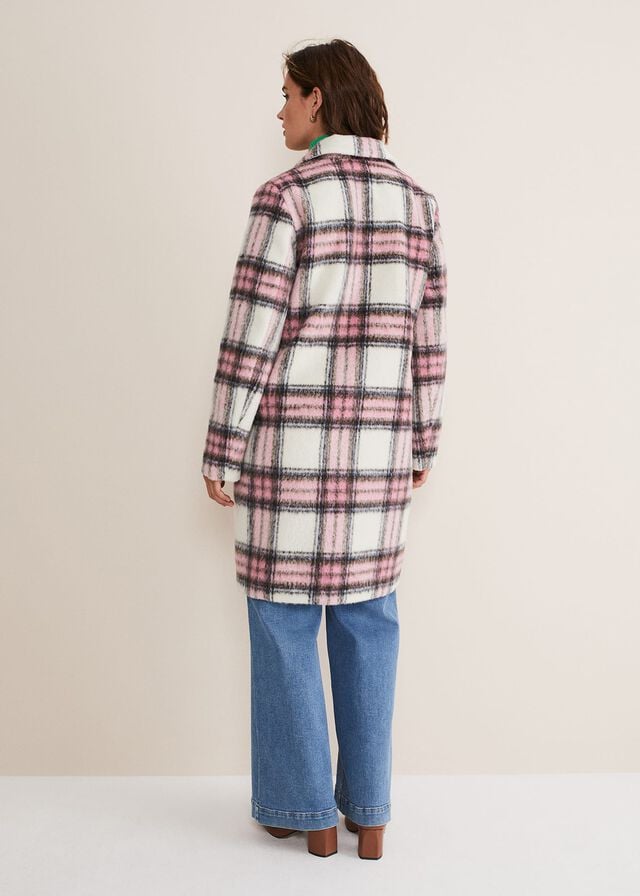 Multicolor / Pink Phase Eight Catriona Checked Coats | 1467NTWBU
