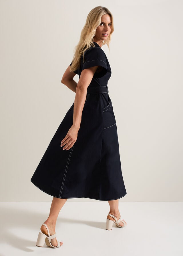 Navy Phase Eight Annalie Utility Dress | 6807DGFOB