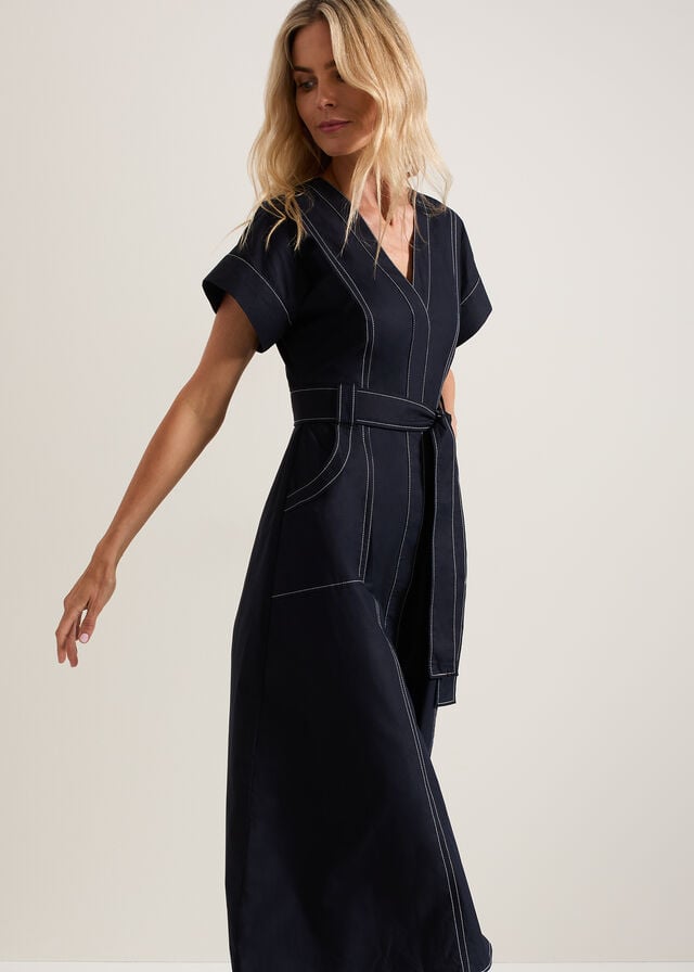 Navy Phase Eight Annalie Utility Dress | 6807DGFOB