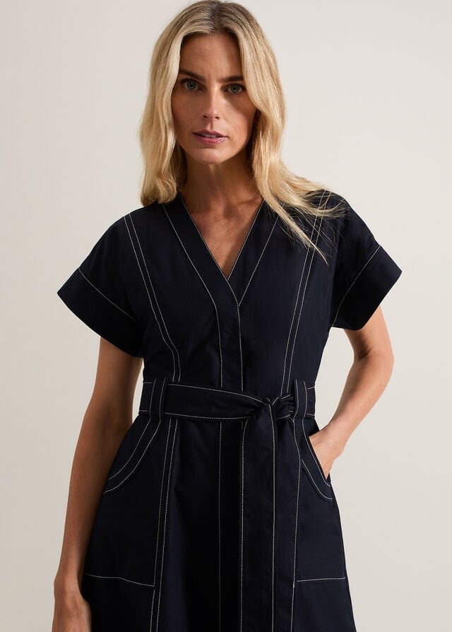 Navy Phase Eight Annalie Utility Dress | 6807DGFOB
