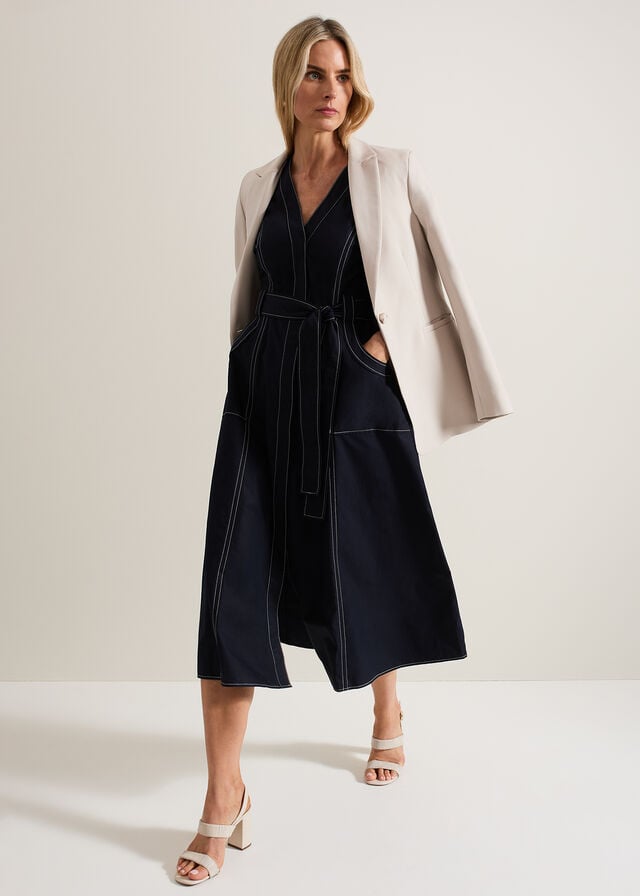 Navy Phase Eight Annalie Utility Dress | 6807DGFOB
