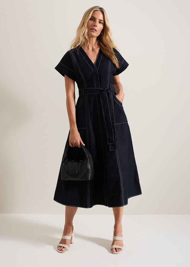 Navy Phase Eight Annalie Utility Dress | 6807DGFOB