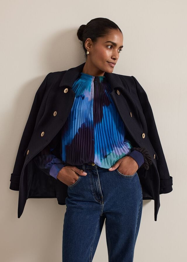 Navy Phase Eight Aurelie Wool Coats | 4089JAEOL