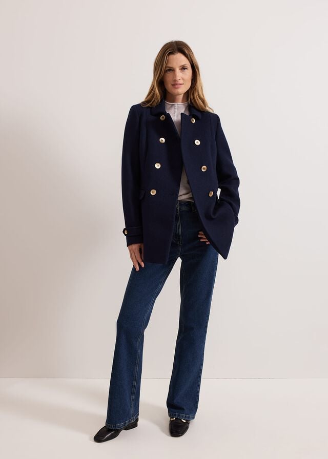Navy Phase Eight Aurelie Wool Coats | 4089JAEOL
