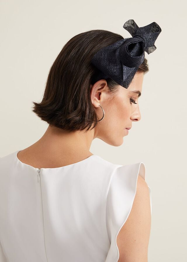 Navy Phase Eight Bow Padded Hats | 2395PZFDW