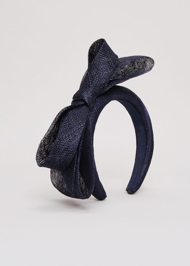 Navy Phase Eight Bow Padded Hats | 2395PZFDW