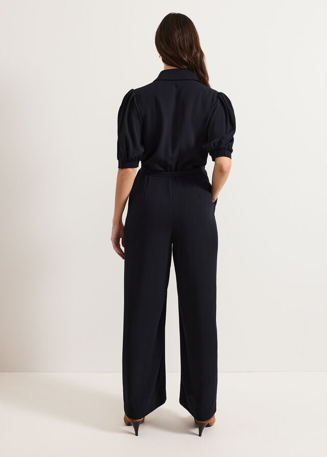 Navy Phase Eight Candice Zip Jumpsuit | 8573UERJC