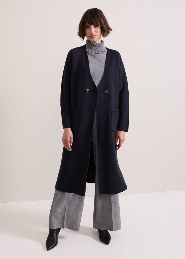 Navy Phase Eight Destiny Double Breastedigan Coats | 8054DRVKE