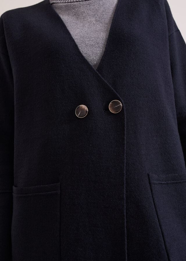 Navy Phase Eight Destiny Double Breastedigan Coats | 8054DRVKE