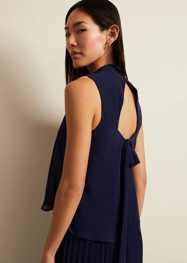 Navy Phase Eight Eden Pleated Jumpsuit | 3051FCZKD