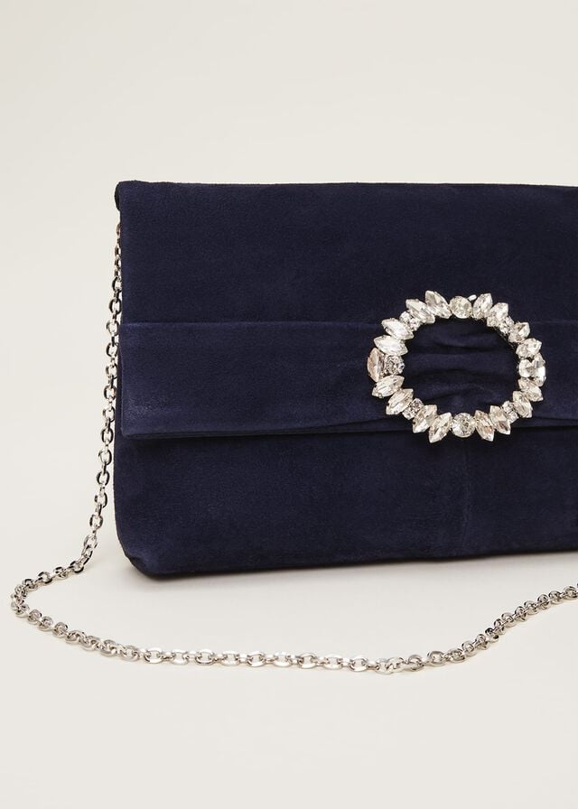 Navy Phase Eight Embellished Slim Bags | 7086OWSKU