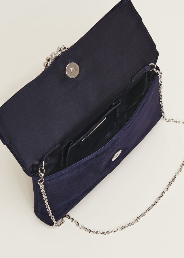Navy Phase Eight Embellished Slim Bags | 7086OWSKU