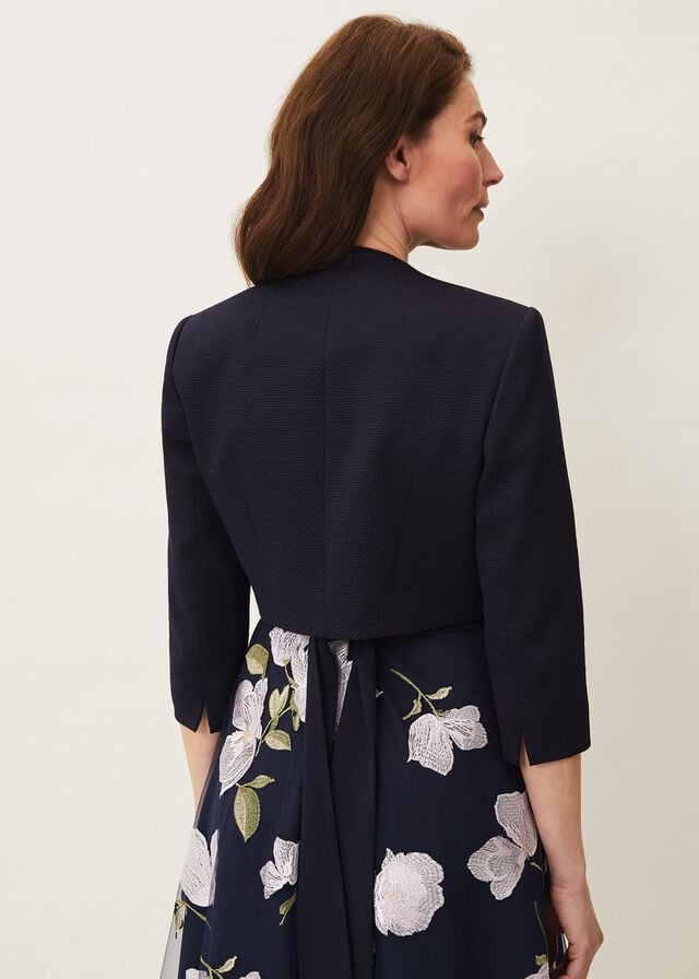 Navy Phase Eight Karlee Textured Occasion Jackets | 1865PRMBN