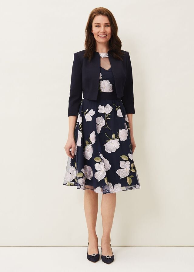 Navy Phase Eight Karlee Textured Occasion Jackets | 1865PRMBN