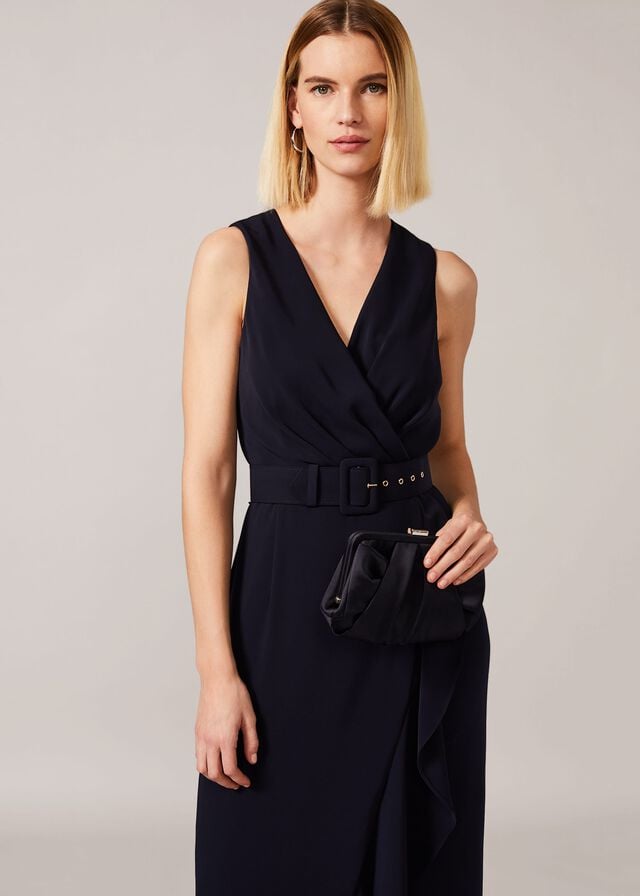 Navy Phase Eight Lara Belted Dress | 7895LJUEA