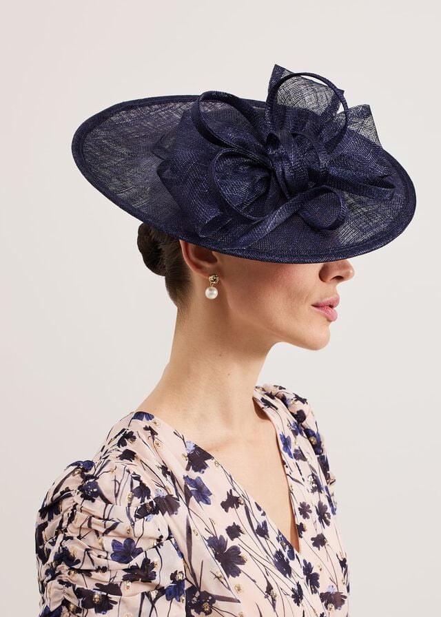Navy Phase Eight Navy Bow Disc Fascinator Hats | 8734ZOVYA