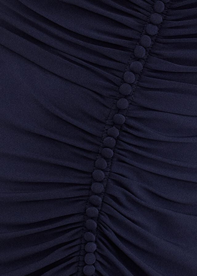 Navy Phase Eight Petite Daisy Ruched Dress | 5763QNVST