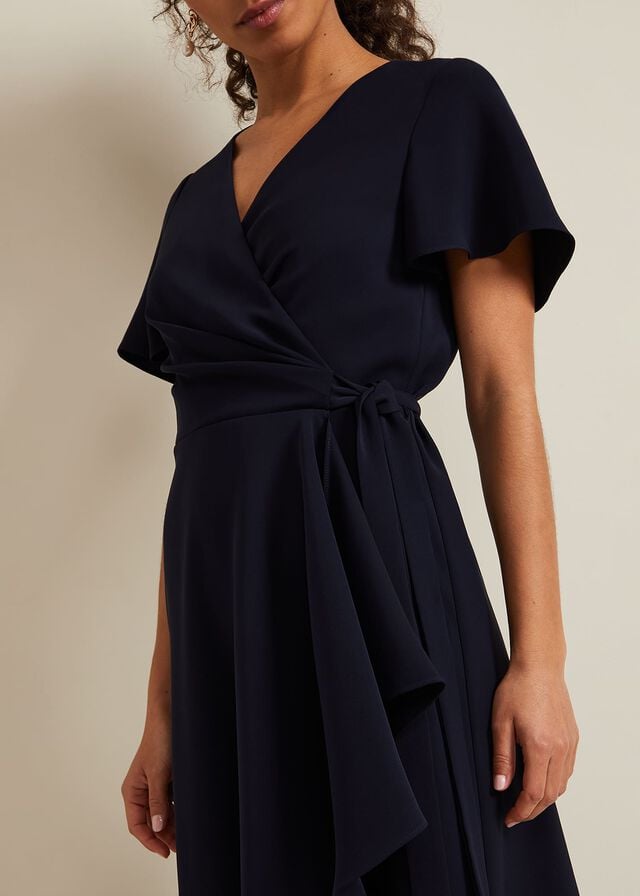 Navy Phase Eight Petite Julissa Wrap Dress | 1480JPNOR