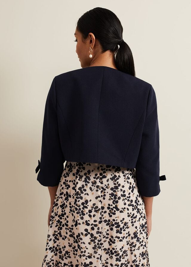 Navy Phase Eight Petite Zoelle Bow Jackets | 4670OFCQN