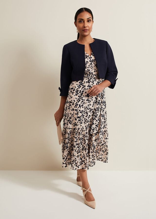 Navy Phase Eight Petite Zoelle Bow Jackets | 4670OFCQN