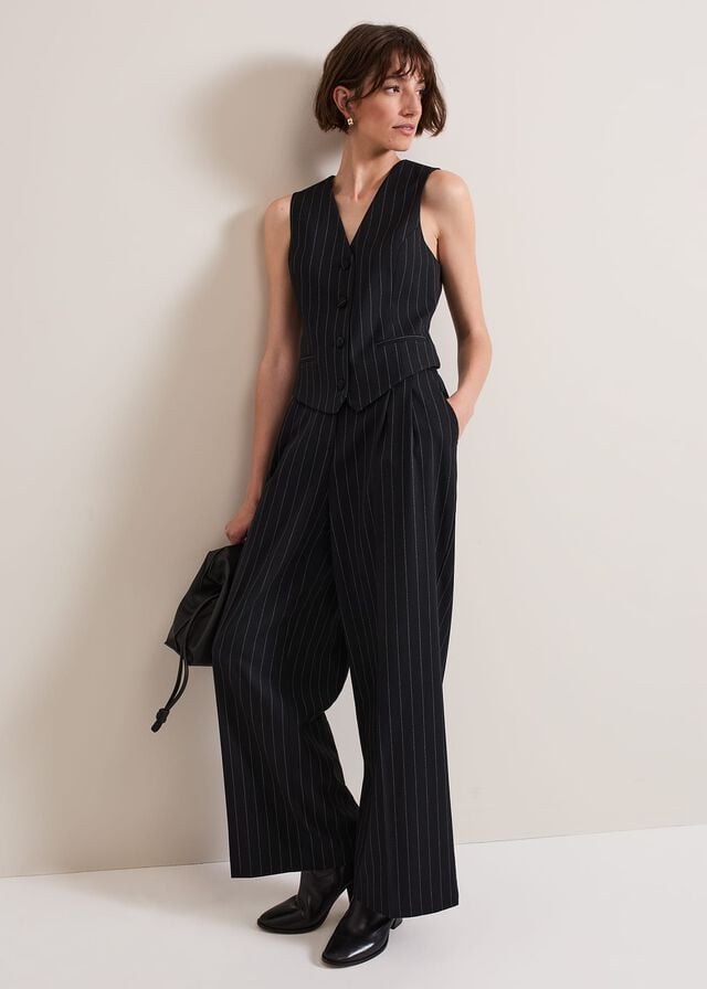 Navy Phase Eight Pia Pinstripe Jackets | 7249RBPSO