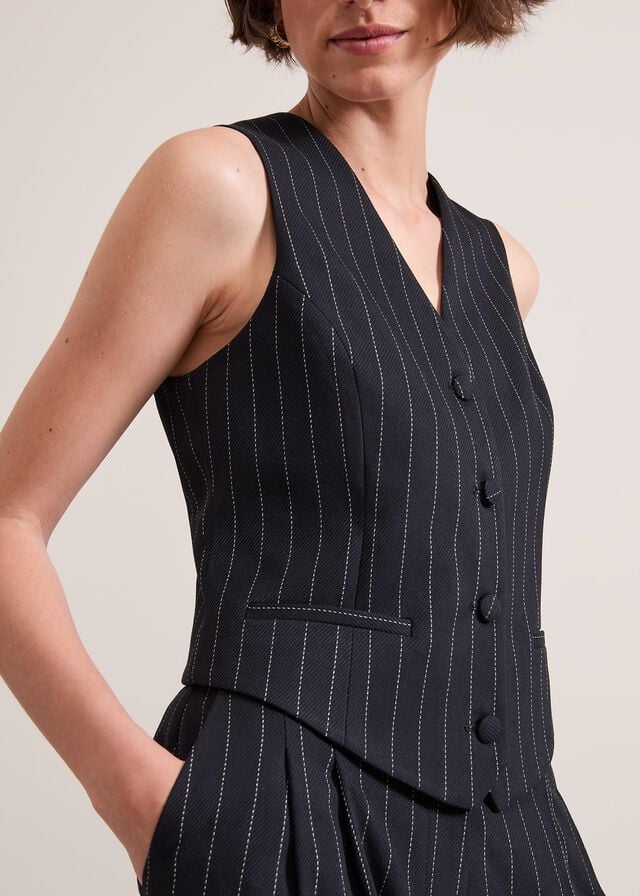Navy Phase Eight Pia Pinstripe Jackets | 7249RBPSO