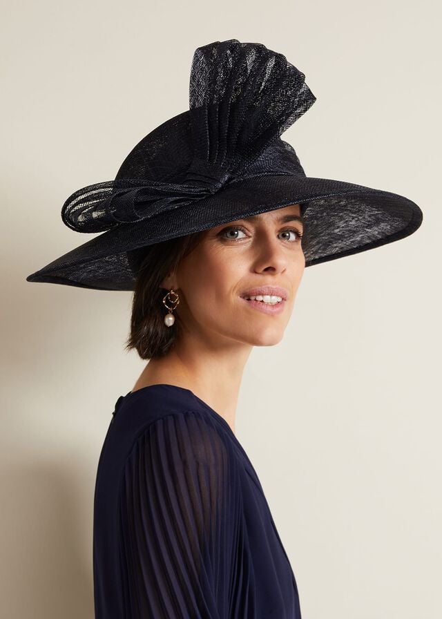 Navy Phase Eight Pleat Bow Hats | 3014PRBCJ