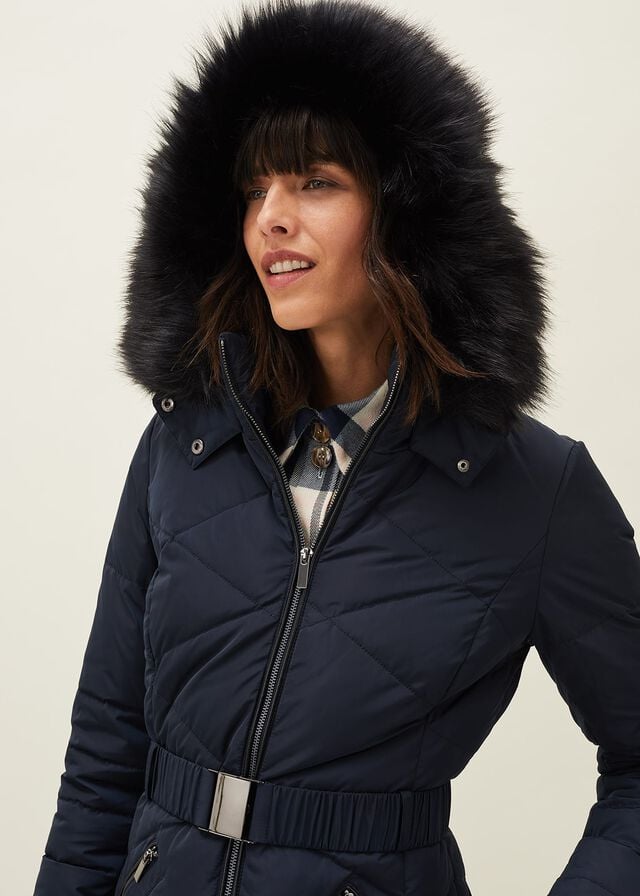 Navy Phase Eight Remi Diamond Puffer Coats | 7423PEWNQ