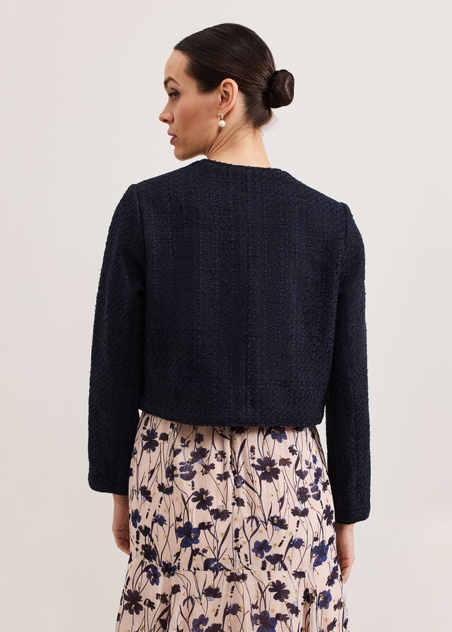 Navy Phase Eight Ripley Boucle Jackets | 5816QRZGB