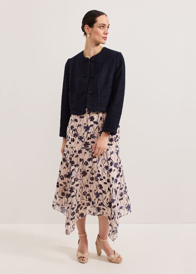 Navy Phase Eight Ripley Boucle Jackets | 5816QRZGB
